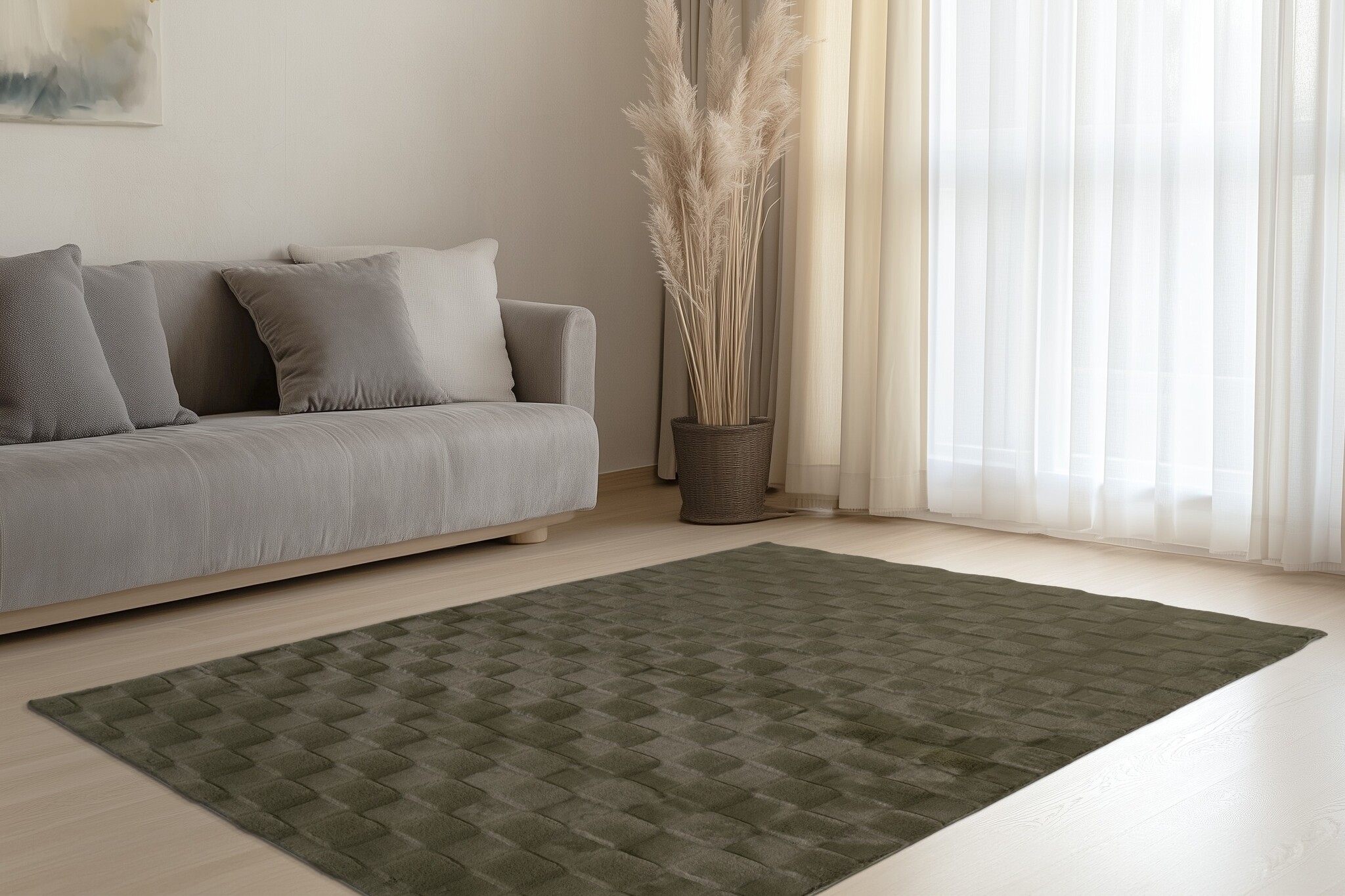 Soul Soft - Fluffy Vloerkleed - 3D Effect, Hoogpolig, 100% Polyester, Super Soft Touch - Groen