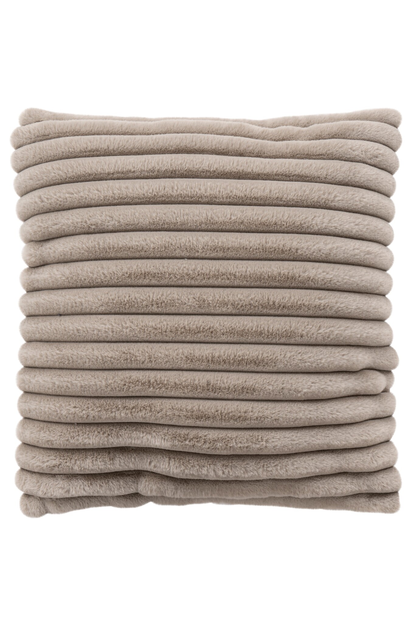 Plush Soft Kussen - 3D Effect, Hoogpolig, 100% Polyester, Super Soft Touch - Taupe