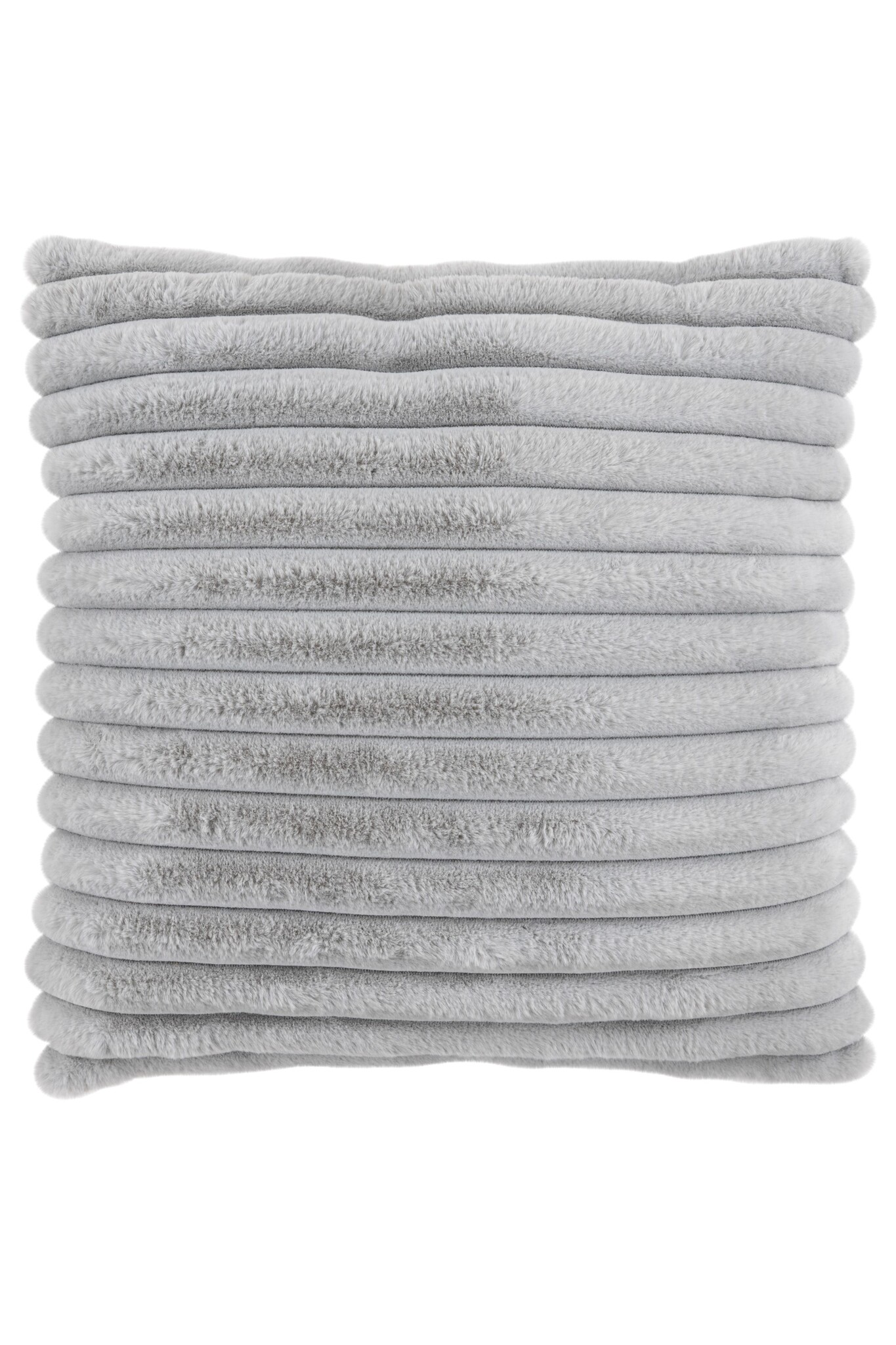 Plush Soft Kussen - 3D Effect, Hoogpolig, 100% Polyester, Super Soft Touch - Zilver