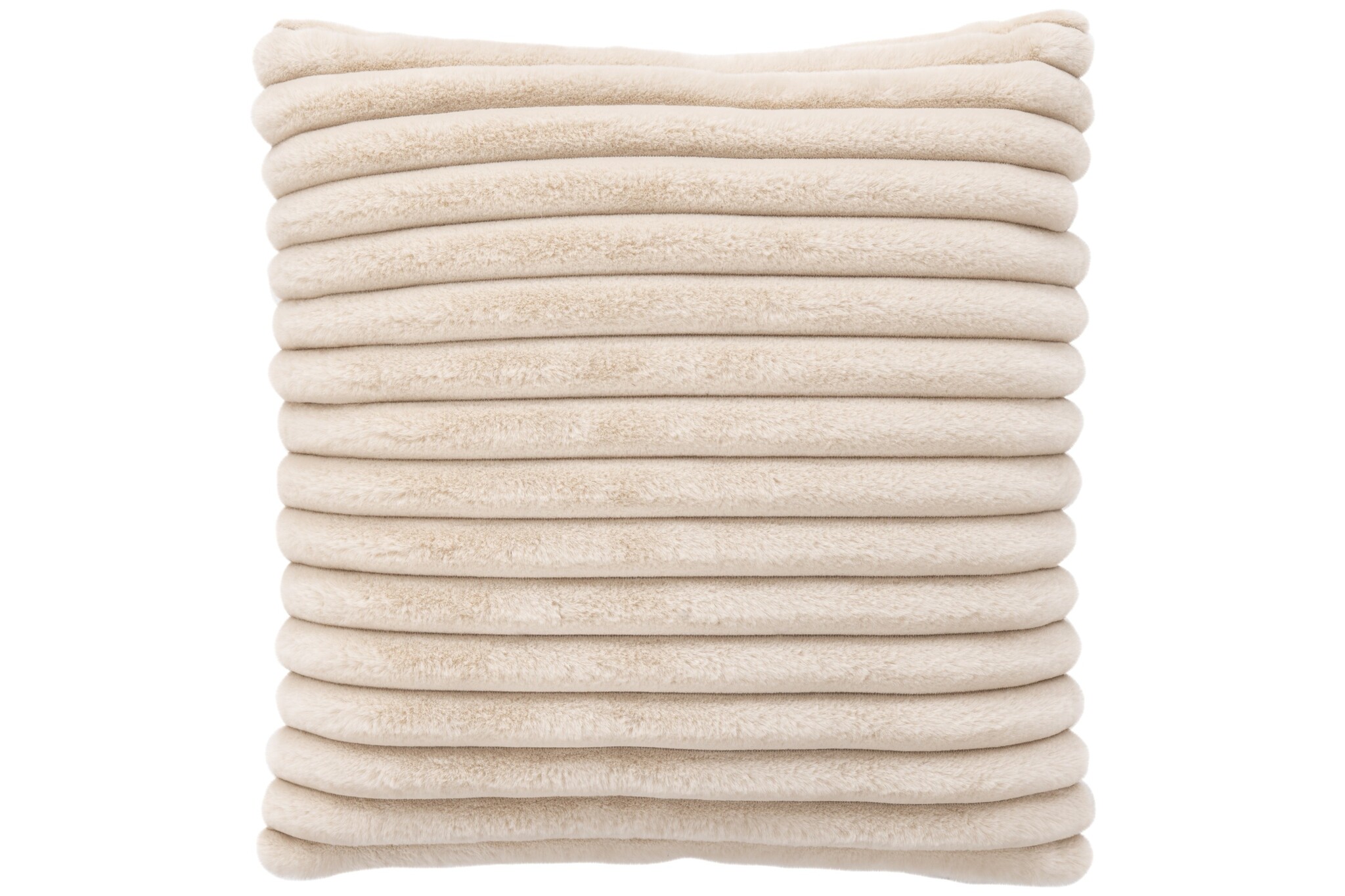 Plush Soft Kussen - 3D Effect, Hoogpolig, 100% Polyester, Super Soft Touch - Beige
