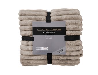 Plush Soft Plaid - Fluffy Deken - 3D Effect, Hoogpolig, 100% Polyester, Super Soft Touch - Taupe