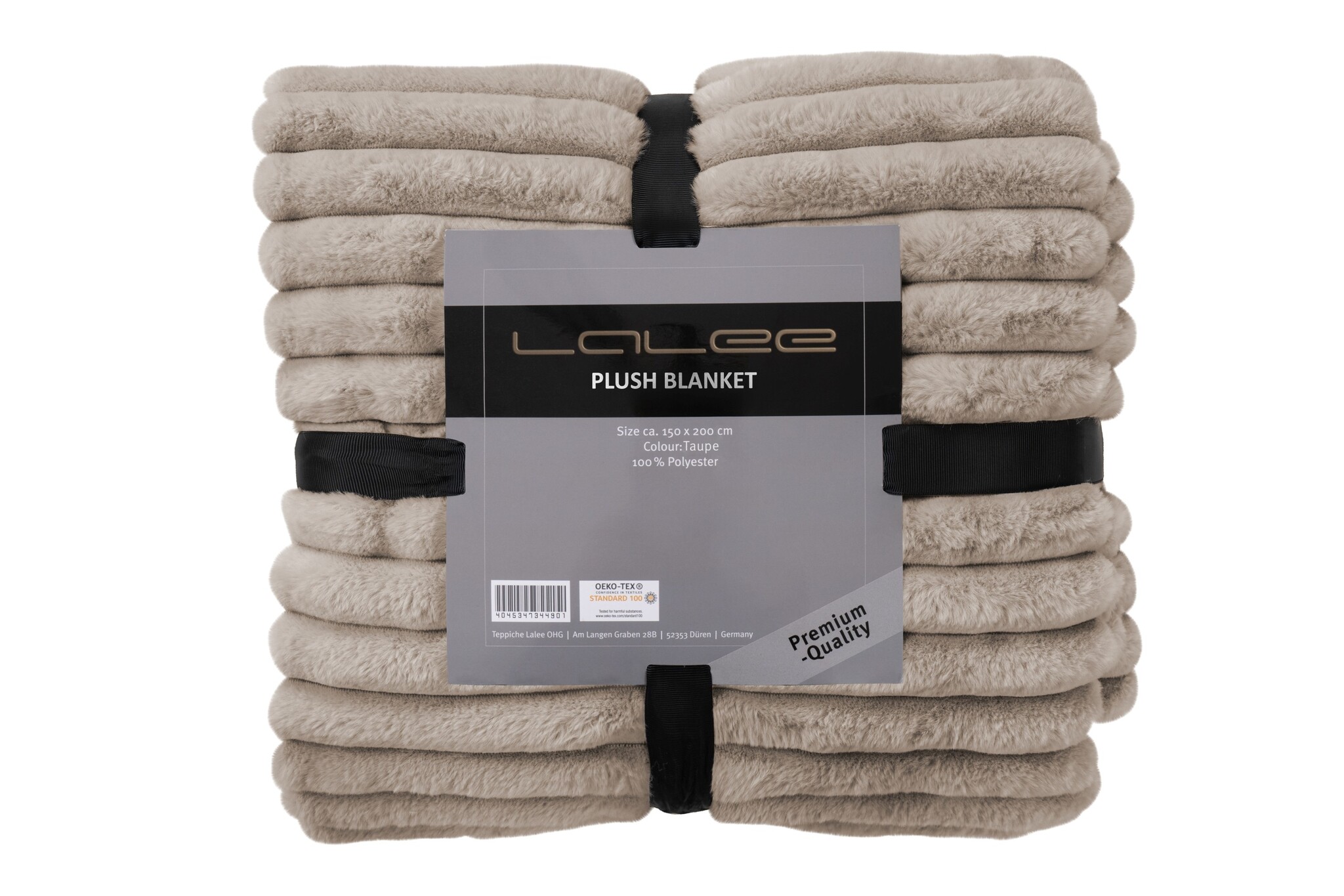 Plush Soft Plaid - Fluffy Deken - 3D Effect, Hoogpolig, 100% Polyester, Super Soft Touch - Taupe