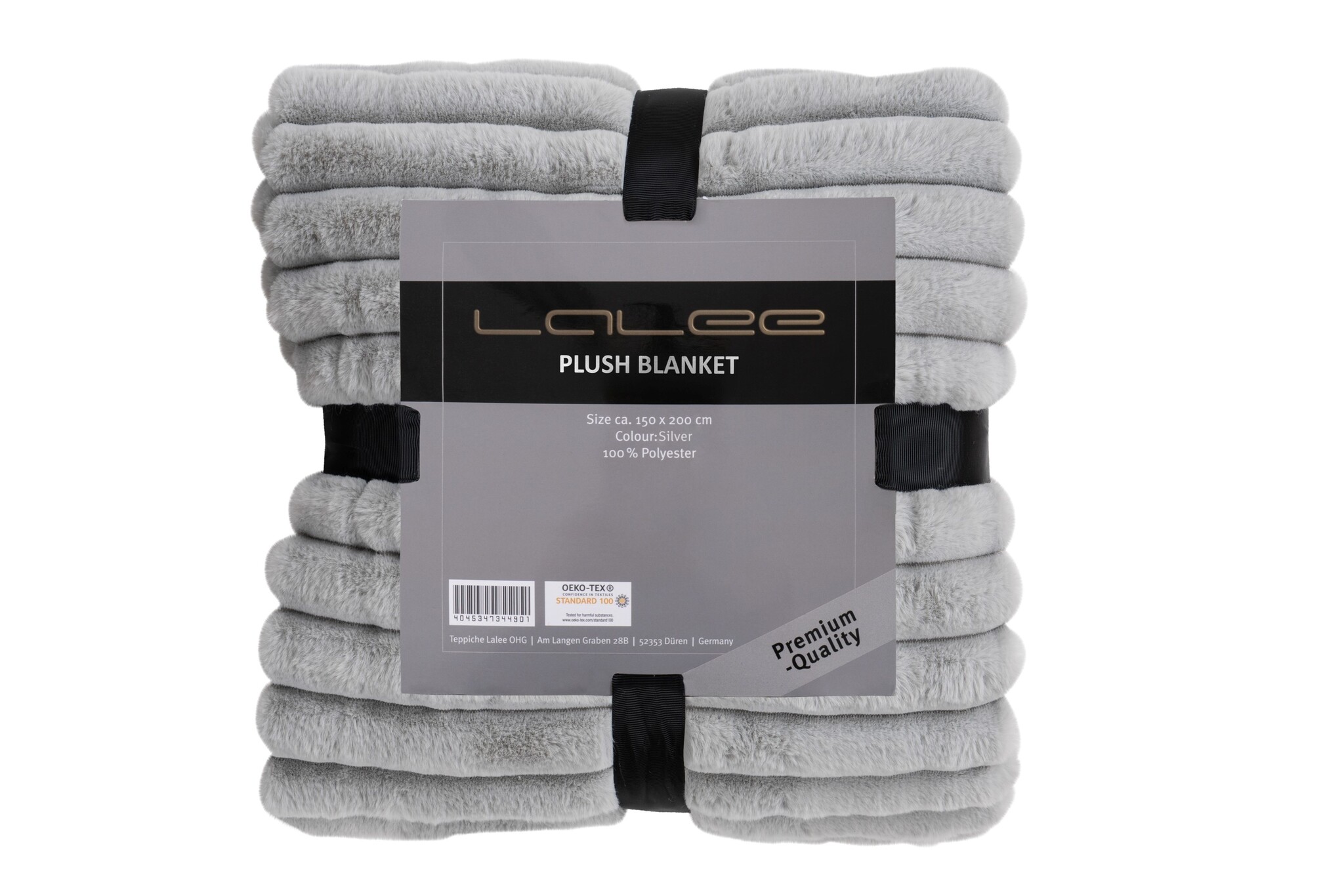 Plush Soft Plaid - Fluffy Deken - 3D Effect, Hoogpolig, 100% Polyester, Super Soft Touch - Zilver