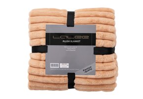 Plush Soft Plaid - Fluffy Deken - 3D Effect, Hoogpolig, 100% Polyester, Super Soft Touch - Perzik Oranje