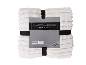 Plush Soft Plaid - Fluffy Deken - 3D Effect, Hoogpolig, 100% Polyester, Super Soft Touch - Creme