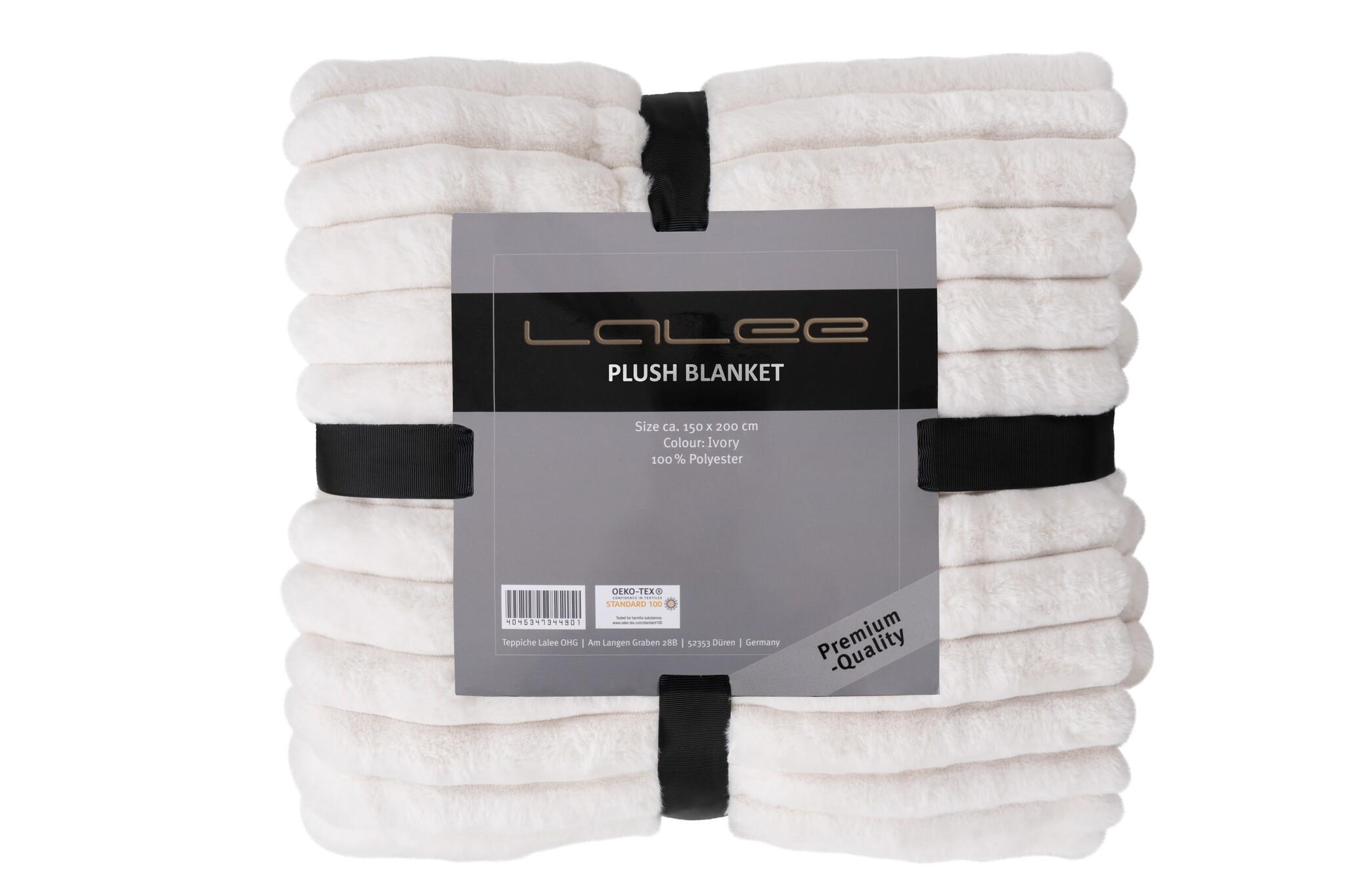 Plush Soft Plaid - Fluffy Deken - 3D Effect, Hoogpolig, 100% Polyester, Super Soft Touch - Creme