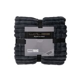 Plush Soft Plaid - Fluffy Deken - 3D Effect, Hoogpolig, 100% Polyester, Super Soft Touch - Antraciet