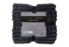 Plush Soft Plaid - Fluffy Deken - 3D Effect, Hoogpolig, 100% Polyester, Super Soft Touch - Antraciet