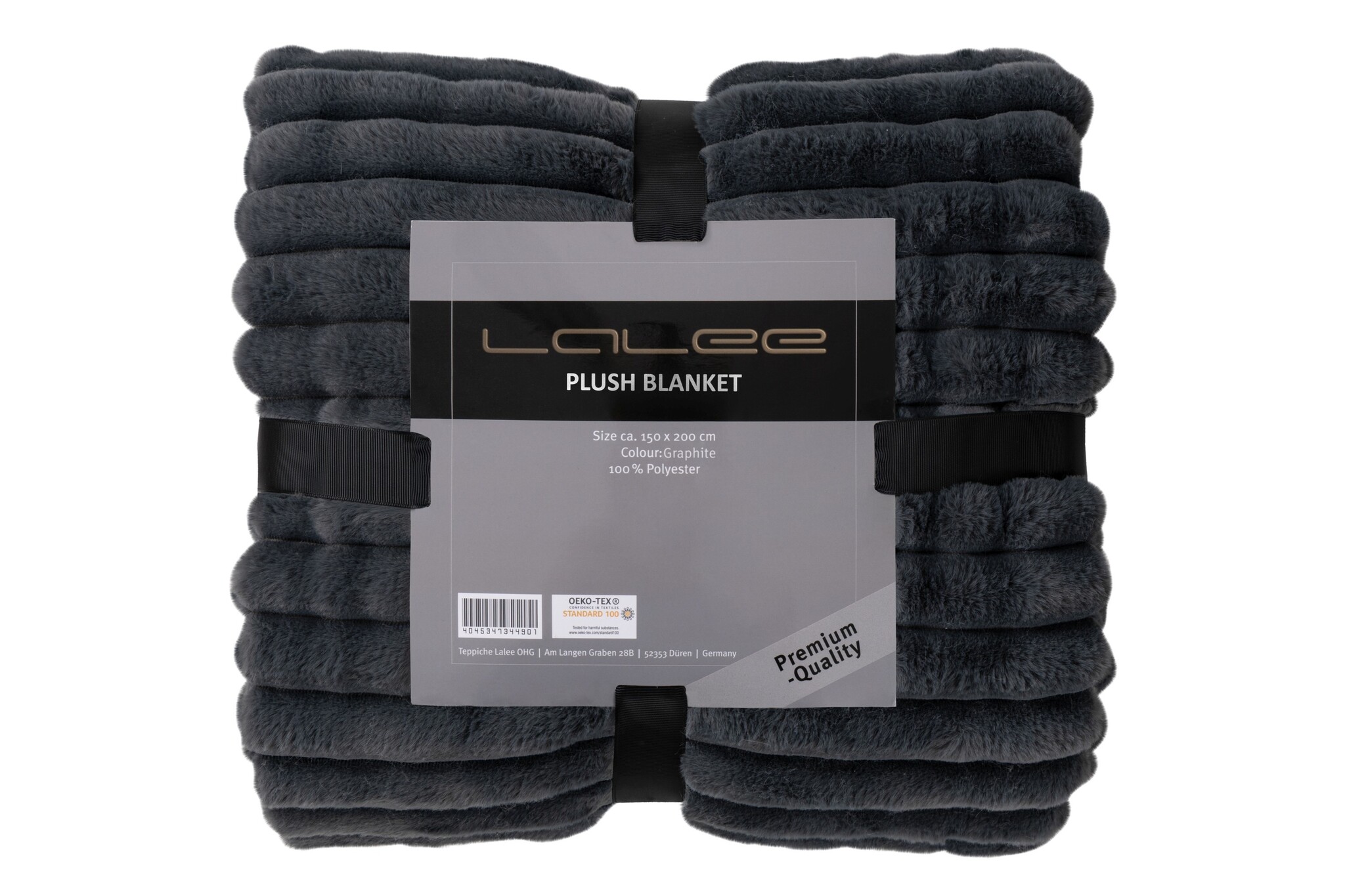 Plush Soft Plaid - Fluffy Deken - 3D Effect, Hoogpolig, 100% Polyester, Super Soft Touch - Antraciet