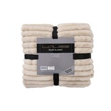 Plush Soft Plaid - Fluffy Deken - 3D Effect, Hoogpolig, 100% Polyester, Super Soft Touch - Beige