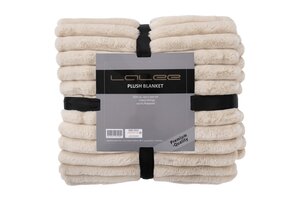 Plush Soft Plaid - Fluffy Deken - 3D Effect, Hoogpolig, 100% Polyester, Super Soft Touch - Beige