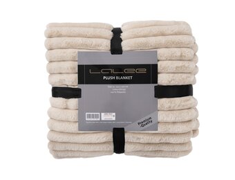 Plush Soft Plaid - Fluffy Deken - 3D Effect, Hoogpolig, 100% Polyester, Super Soft Touch - Beige