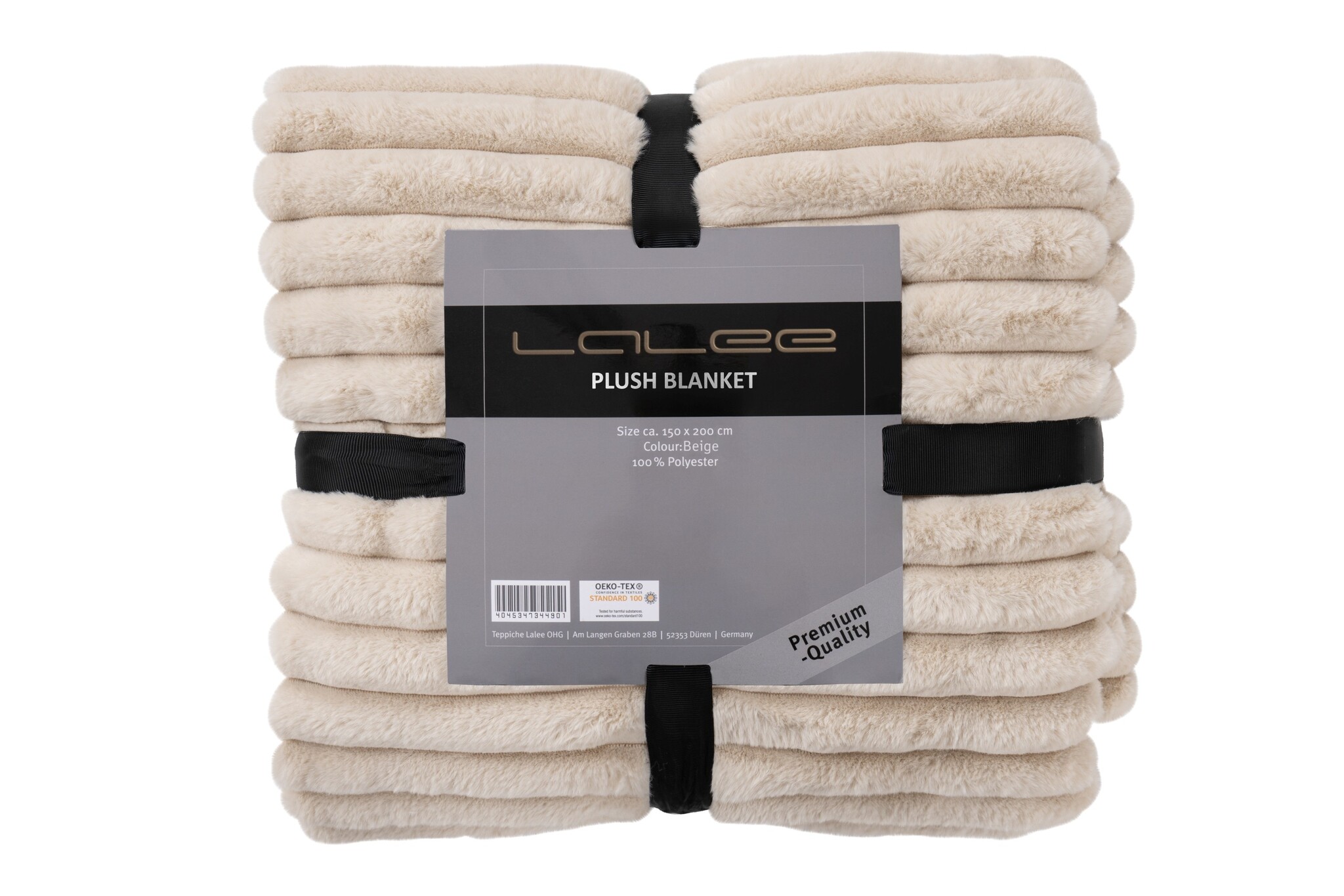 Plush Soft Plaid - Fluffy Deken - 3D Effect, Hoogpolig, 100% Polyester, Super Soft Touch - Beige