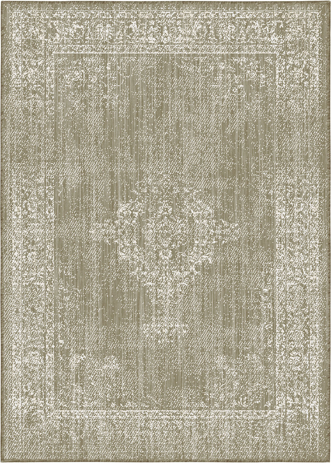 Brussels Vintage Buitenkleed – Indoor & Outdoor Vloerkleed – Tuinkleed, Balkonkleed – Linnen Beige