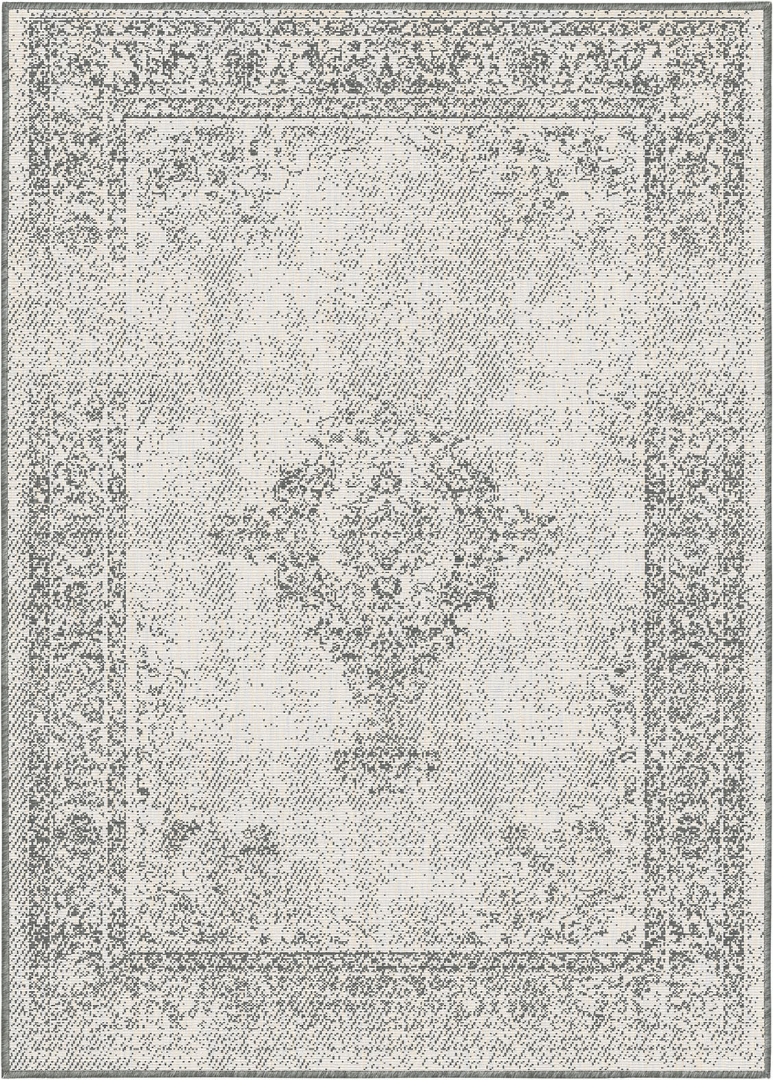Brussels Vintage Buitenkleed – Indoor & Outdoor Vloerkleed – Tuinkleed, Balkonkleed – Zilver Grijs