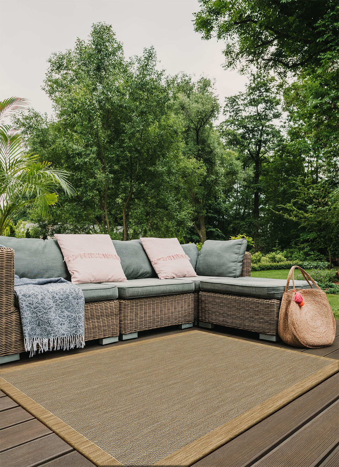 Brussels Buitenkleed – Effen Indoor & Outdoor Vloerkleed – Tuinkleed, Balkonkleed – Jute