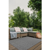 Brussels Uni Buitenkleed – Effen Indoor & Outdoor Vloerkleed – Tuinkleed, Balkonkleed – Zilver Grijs