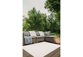 Brussels Uni Buitenkleed – Effen Indoor & Outdoor Vloerkleed – Tuinkleed, Balkonkleed – Creme Wit