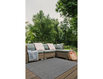 Brussels Uni Buitenkleed – Vierkant - Effen Indoor & Outdoor Vloerkleed – Tuinkleed, Balkonkleed – Zilver Grijs