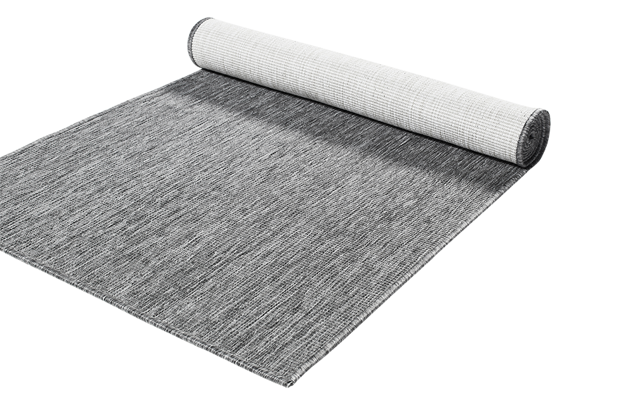 Brussels Uni Buitenkleed – Effen Indoor & Outdoor Vloerkleed – Tuinkleed, Balkonkleed – Zilver Grijs
