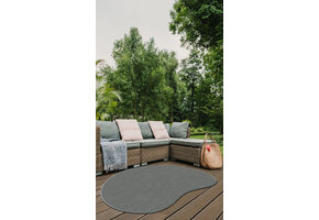 Brussels Uni Buitenkleed – Organisch -  Effen Indoor & Outdoor Vloerkleed – Tuinkleed, Balkonkleed – Zilver Grijs