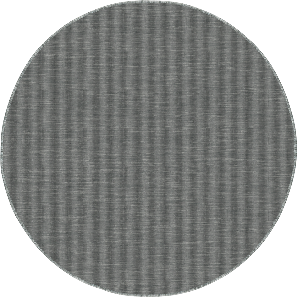 Brussels Uni Buitenkleed – Rond - Effen Indoor & Outdoor Vloerkleed – Tuinkleed, Balkonkleed – Zilver Grijs