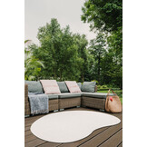 Brussels Uni Buitenkleed – Organisch -  Effen Indoor & Outdoor Vloerkleed – Tuinkleed, Balkonkleed – Creme Wit