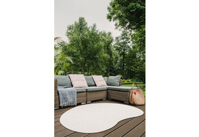 Brussels Uni Buitenkleed – Organisch -  Effen Indoor & Outdoor Vloerkleed – Tuinkleed, Balkonkleed – Creme Wit