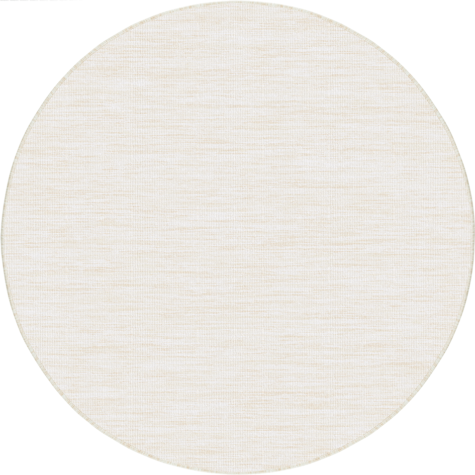 Brussels Uni Buitenkleed – Rond - Effen Indoor & Outdoor Vloerkleed – Tuinkleed, Balkonkleed – Creme Wit