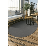 Brussels Uni Buitenkleed – Ovaal - Effen Indoor & Outdoor Vloerkleed – Tuinkleed, Balkonkleed – Zilver Grijs