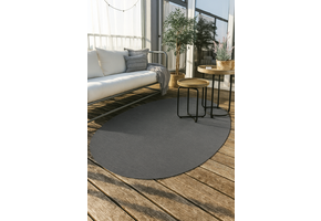 Brussels Uni Buitenkleed – Ovaal - Effen Indoor & Outdoor Vloerkleed – Tuinkleed, Balkonkleed – Zilver Grijs