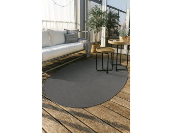 Brussels Uni Buitenkleed – Ovaal - Effen Indoor & Outdoor Vloerkleed – Tuinkleed, Balkonkleed – Zilver Grijs