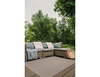 Brussels Uni Buitenkleed – Vierkant - Effen Indoor & Outdoor Vloerkleed – Tuinkleed, Balkonkleed – Linnen Beige