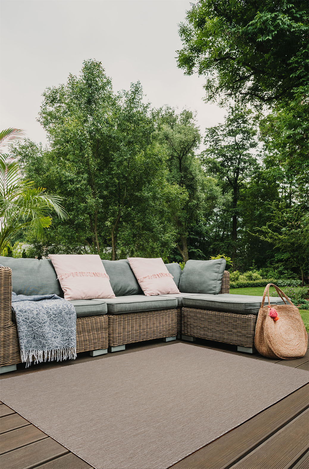Brussels Uni Buitenkleed – Vierkant - Effen Indoor & Outdoor Vloerkleed – Tuinkleed, Balkonkleed – Linnen Beige
