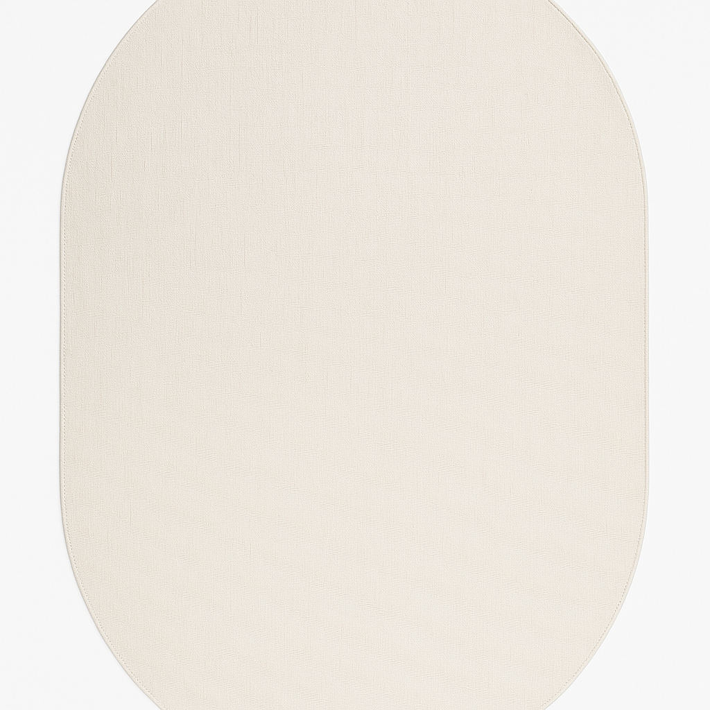 Brussels Uni Buitenkleed – Ovaal - Effen Indoor & Outdoor Vloerkleed – Tuinkleed, Balkonkleed – Creme Wit