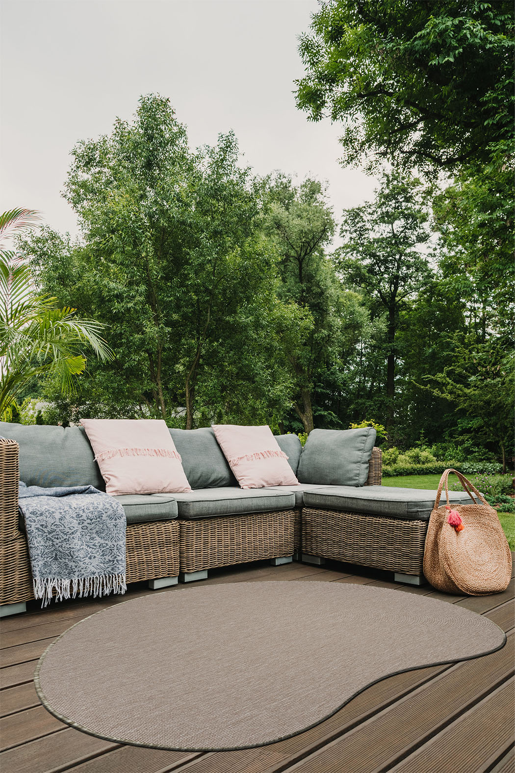 Brussels Uni Buitenkleed – Organisch -  Effen Indoor & Outdoor Vloerkleed – Tuinkleed, Balkonkleed – Linnen Beige