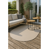 Brussels Uni Buitenkleed – Ovaal - Effen Indoor & Outdoor Vloerkleed – Tuinkleed, Balkonkleed – Linnen Beige