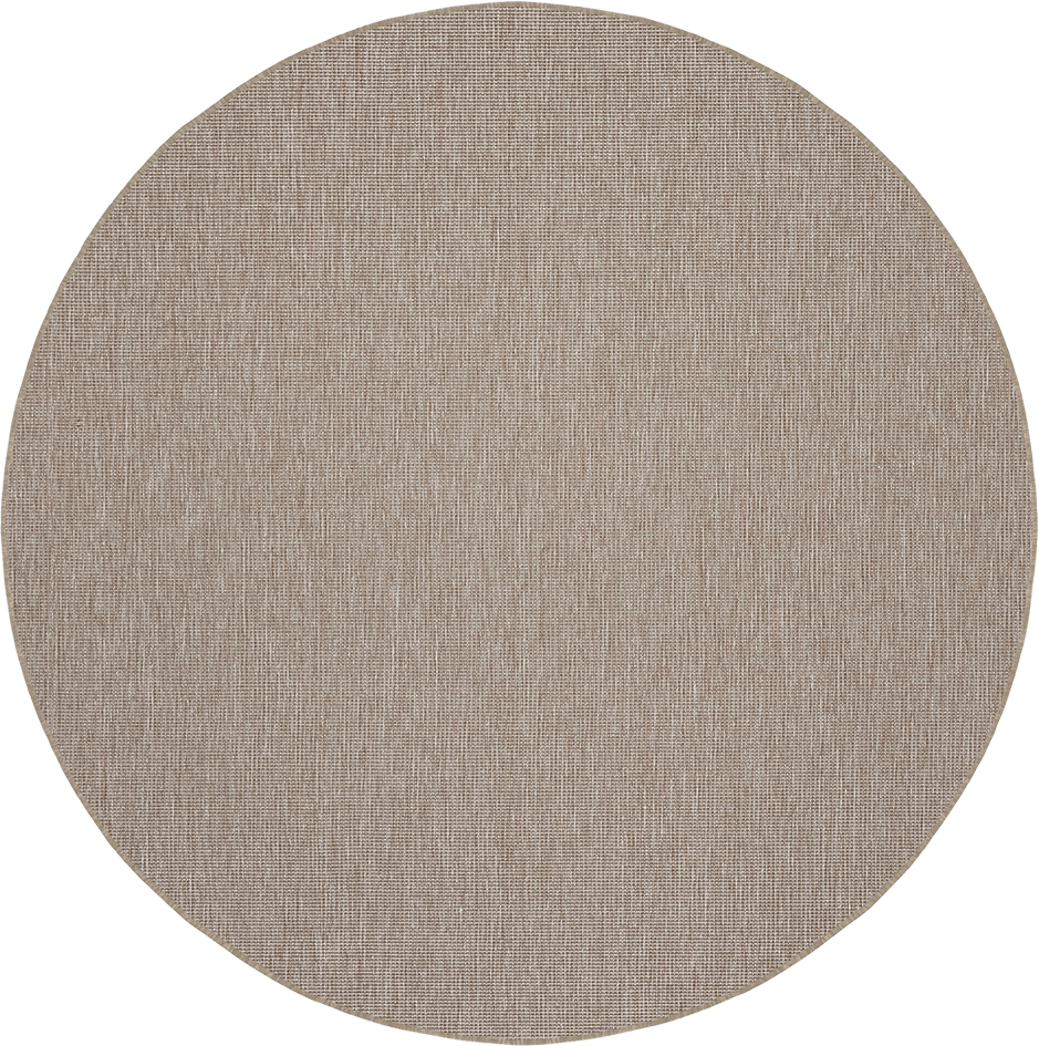 Brussels Uni Buitenkleed – Rond - Effen Indoor & Outdoor Vloerkleed – Tuinkleed, Balkonkleed – Linnen Beige