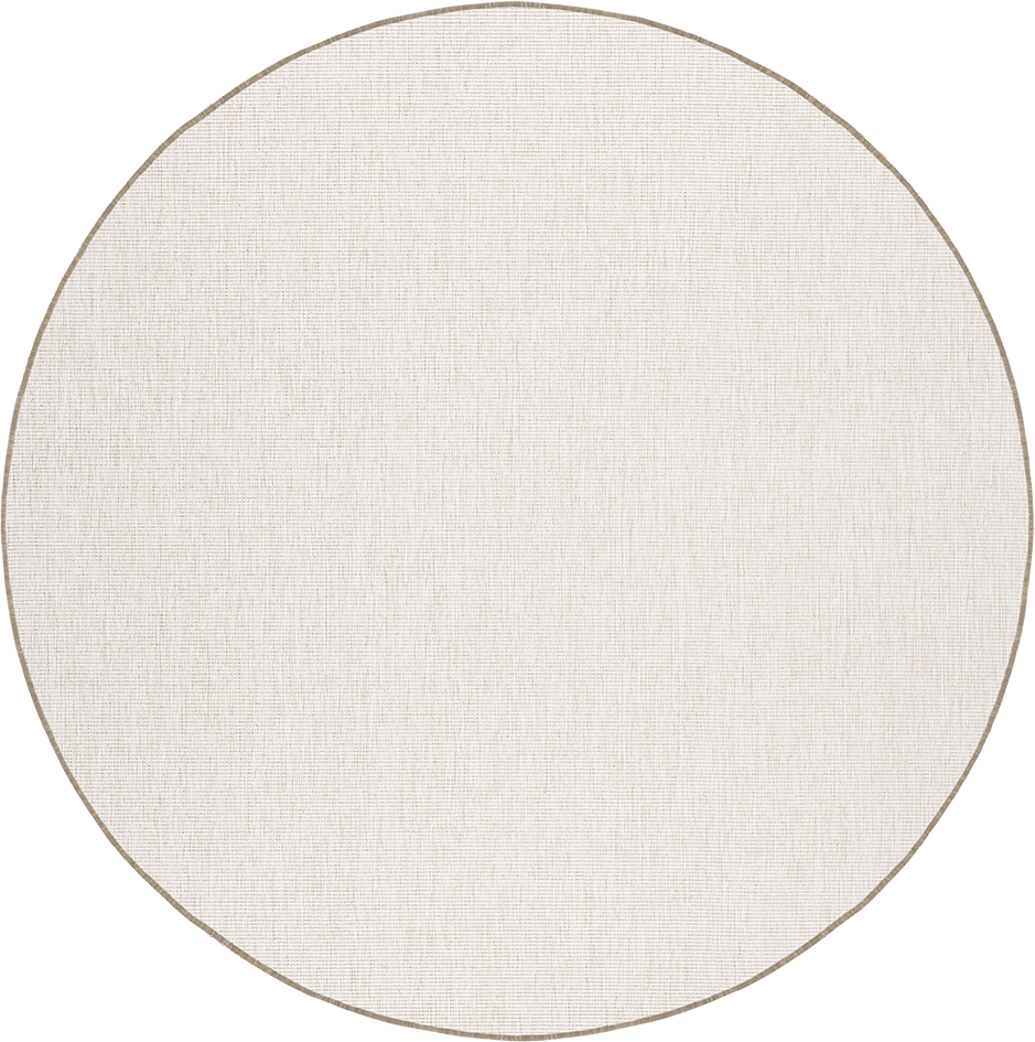 Brussels Uni Buitenkleed – Rond - Effen Indoor & Outdoor Vloerkleed – Tuinkleed, Balkonkleed – Linnen Beige