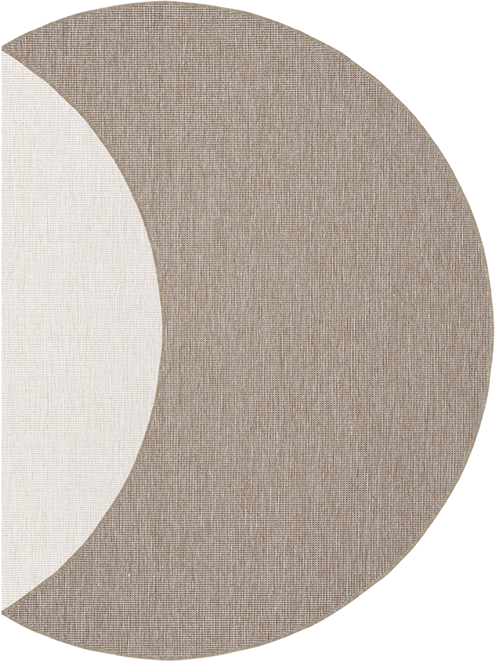 Brussels Uni Buitenkleed – Rond - Effen Indoor & Outdoor Vloerkleed – Tuinkleed, Balkonkleed – Linnen Beige