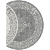 Brussels Vintage Buitenkleed – Rond - Indoor & Outdoor Vloerkleed – Tuinkleed, Balkonkleed – Zilver Grijs