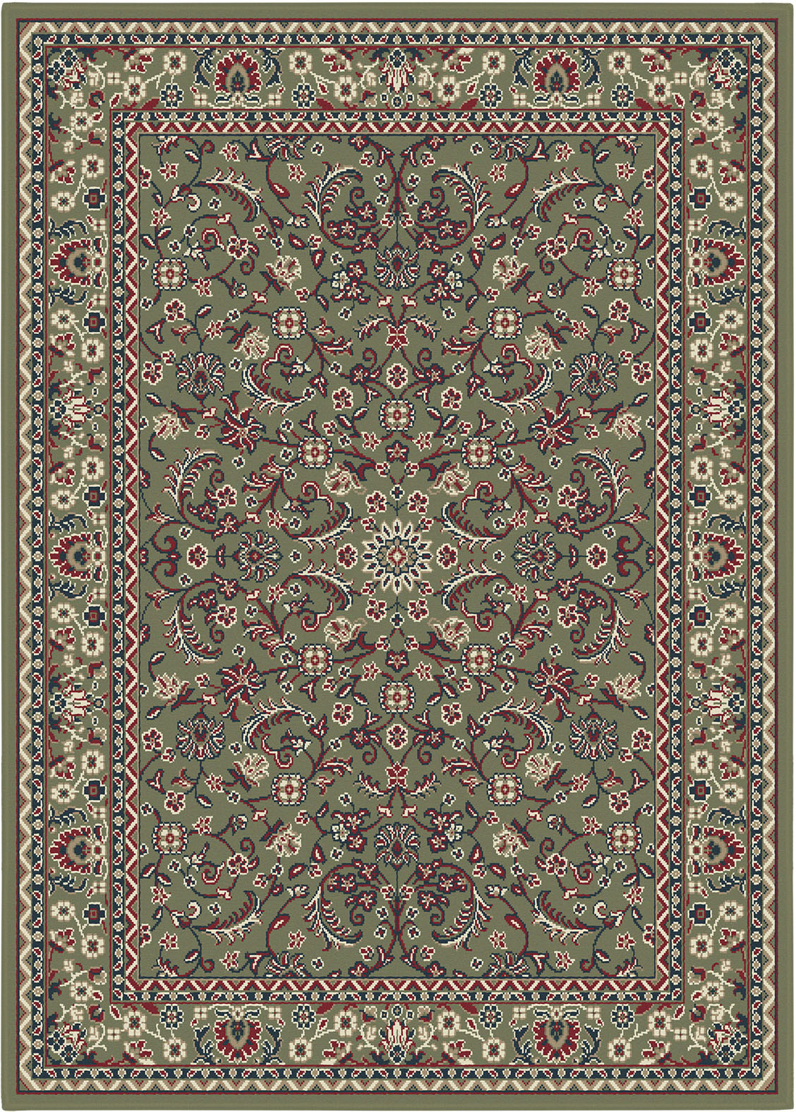 Nain Klassiek - Laagpolig Oosters Vloerkleed - Vintage Tapijt - Groen
