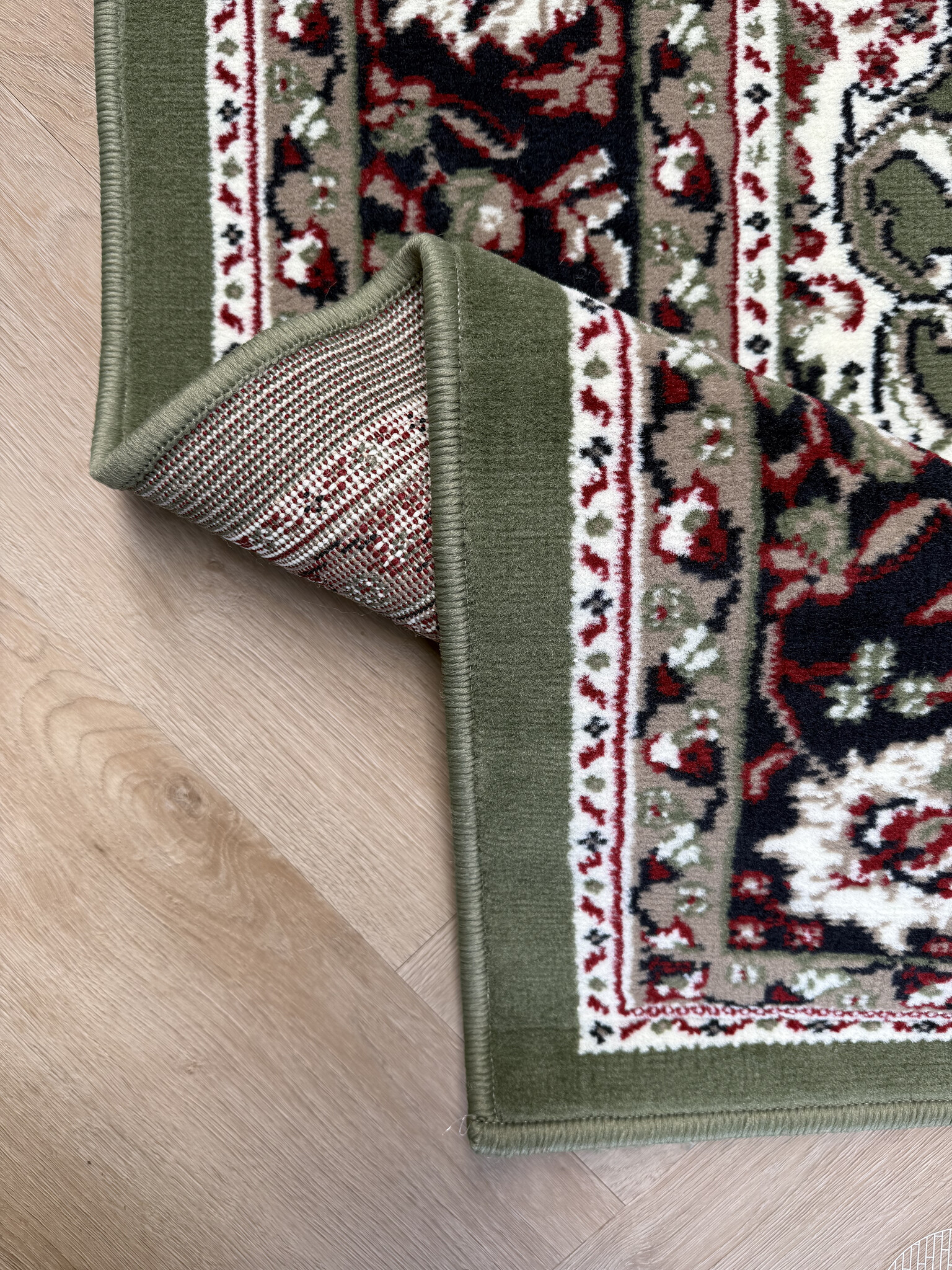 Nain Klassiek Medaillon - Laagpolig Oosters Vloerkleed - Vintage Tapijt - Groen