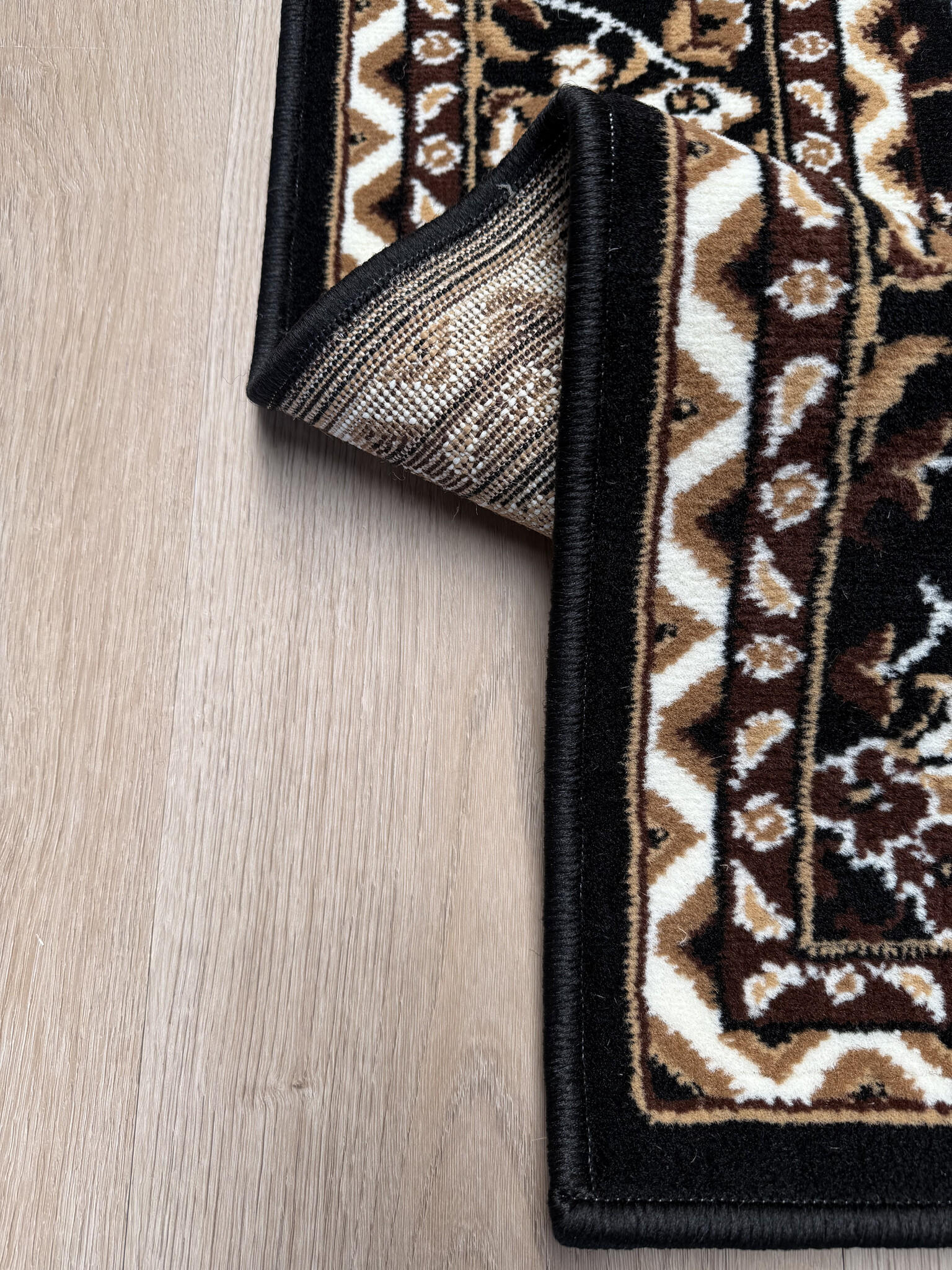 Nain Klassiek - Laagpolig Oosters Vloerkleed - Vintage Tapijt - Zwart