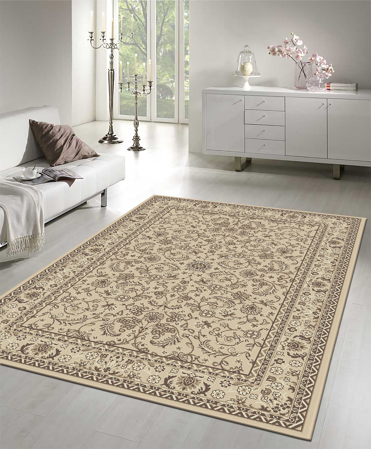 Nain Klassiek - Laagpolig Oosters Vloerkleed - Vintage Tapijt - Creme Beige