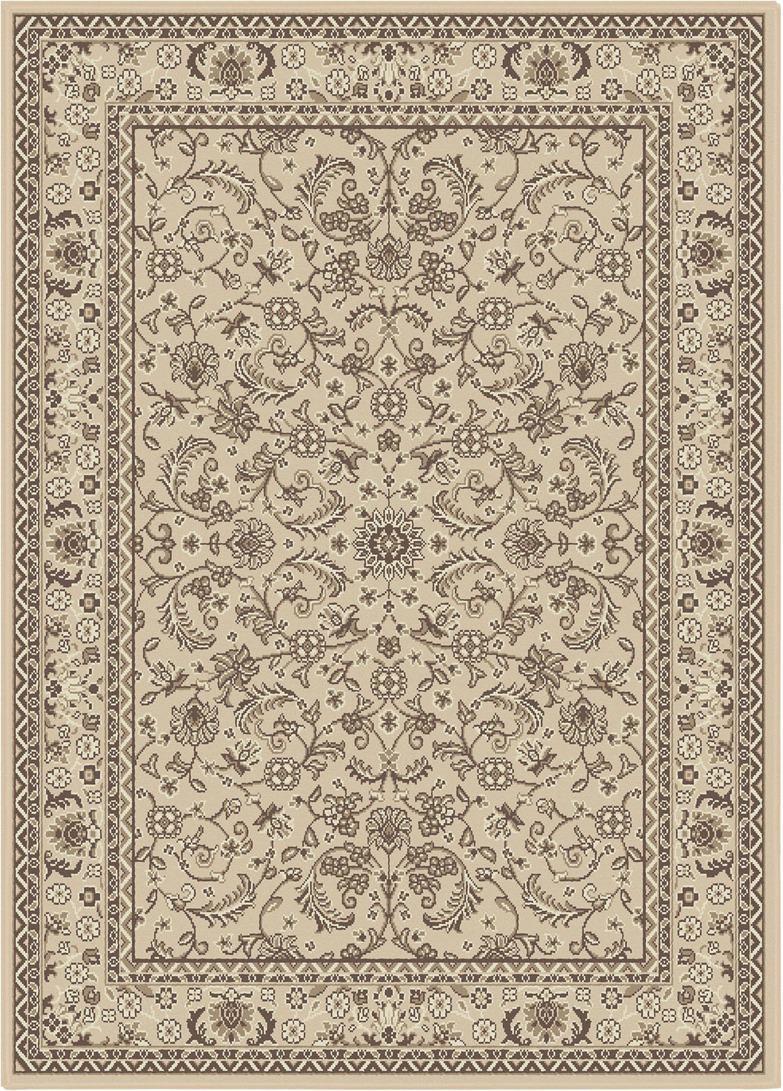 Nain Klassiek - Laagpolig Oosters Vloerkleed - Vintage Tapijt - Creme Beige
