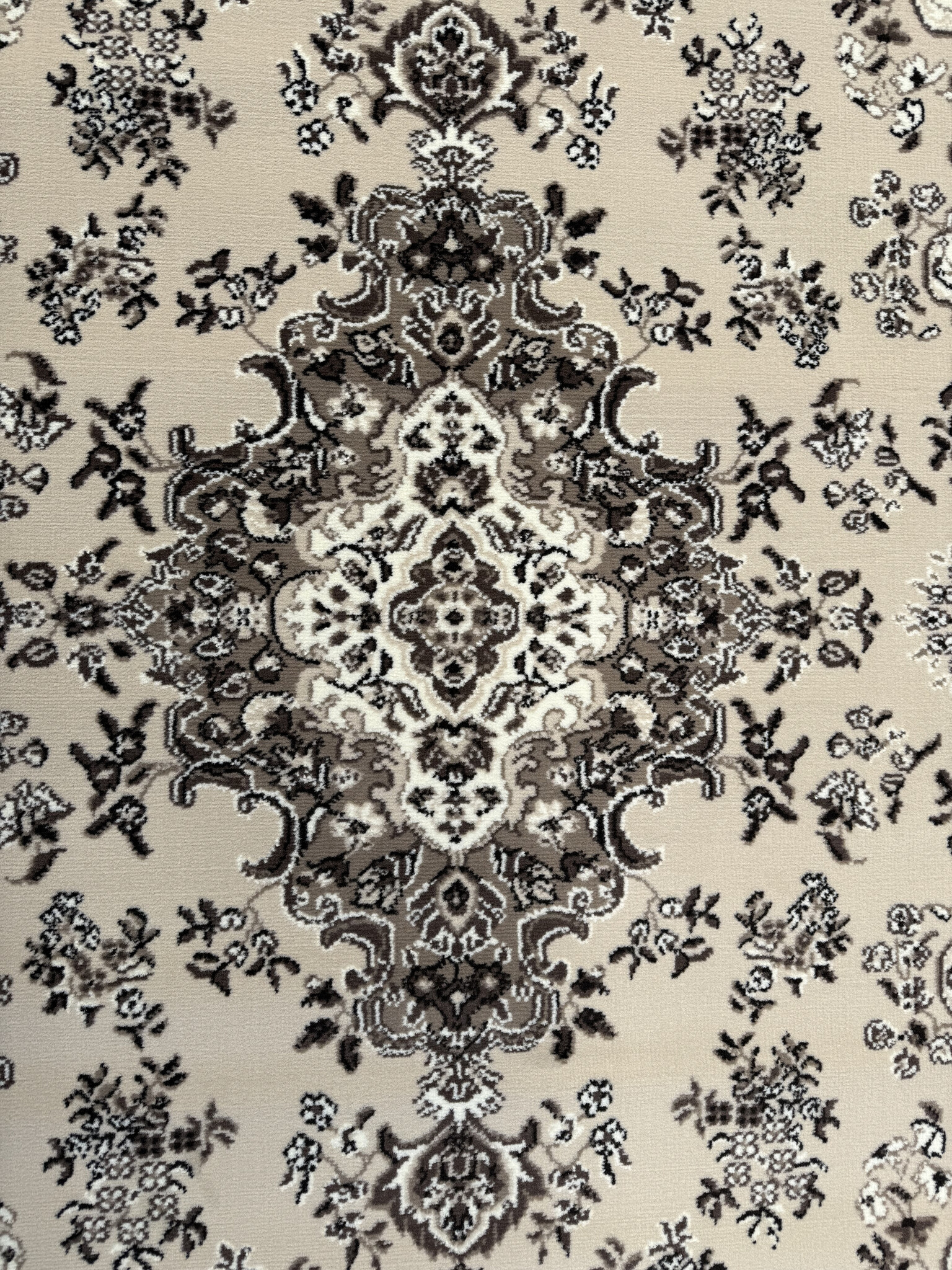 Nain Klassiek Medaillon - Laagpolig Oosters Vloerkleed - Vintage Tapijt - Creme