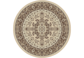 Nain Klassiek Medaillon - Rond - Laagpolig Oosters Vloerkleed - Vintage Tapijt - Creme