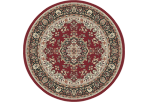 Klassiek Rood Oosters Rond Vloerkleed – Nain Medaillon Collectie - Traditioneel Vintage Tapijt