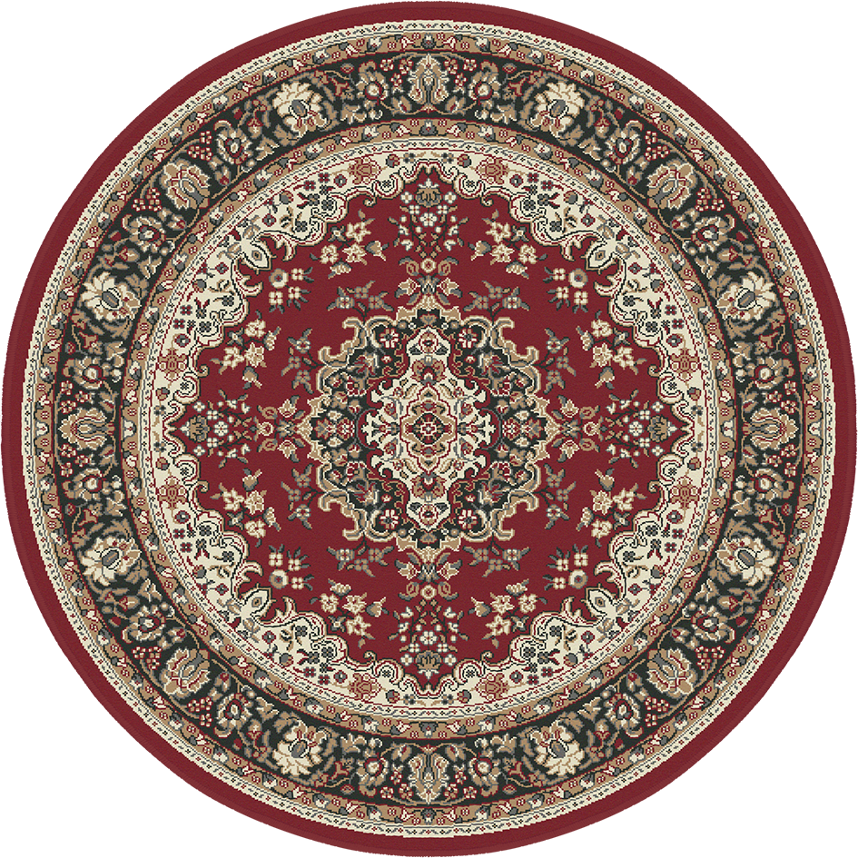 Klassiek Rood Oosters Rond Vloerkleed – Nain Medaillon Collectie - Traditioneel Vintage Tapijt